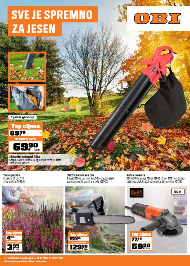 OBI akcijski katalog od 07.09.2020