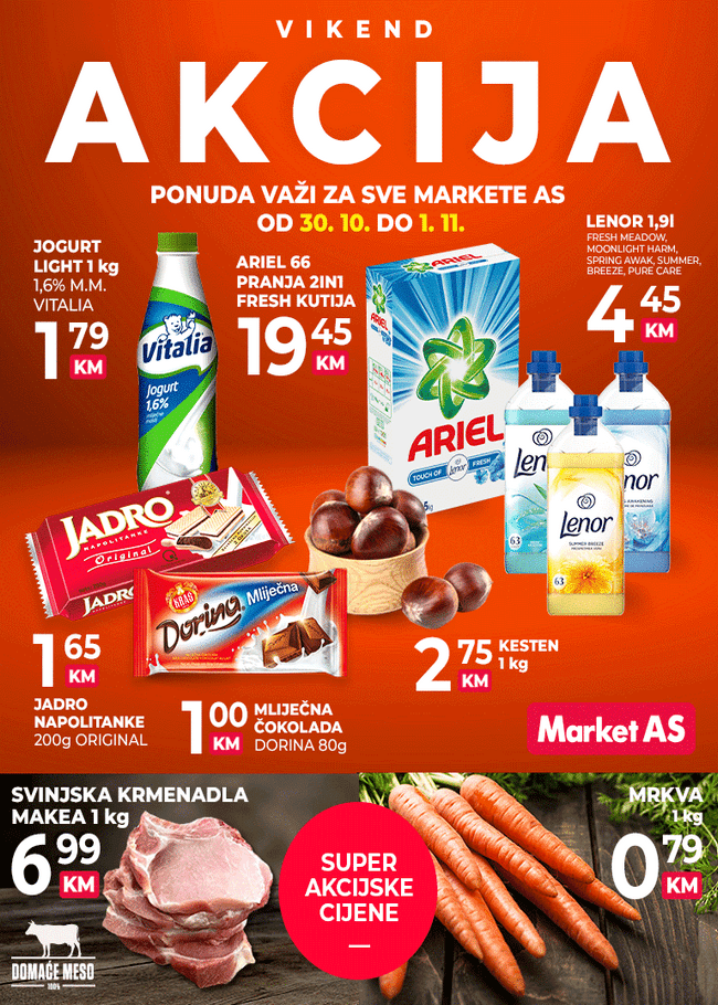 Market AS: Vikend akcija od 30.10. do 01.11.2020.