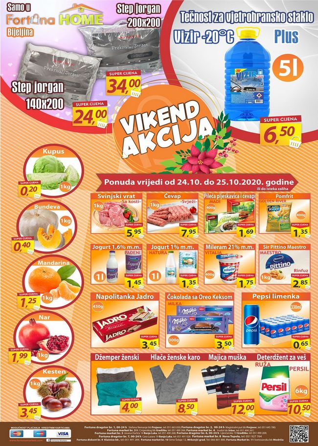 Fortuna marketi: Vikend akcija od 24. do 25.10.2020.