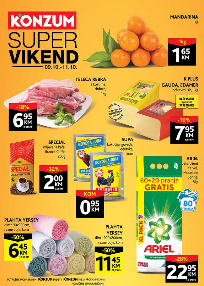 Konzum: Vikend akcija od 09. do 11.10.2020.
