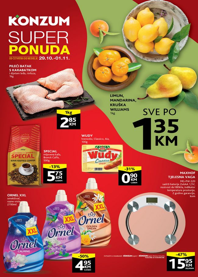 Konzum: Vikend akcija od 29.10. do 01.11.2020.