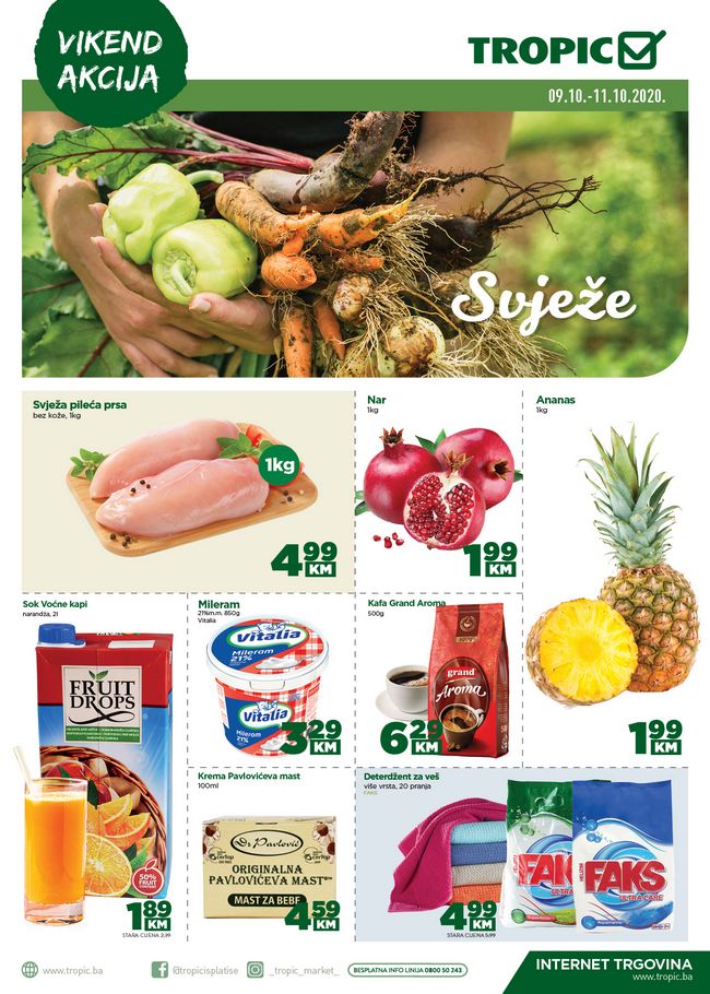 Tropic/Moj market: Vikend akcija od 09. do 11.10.2020.