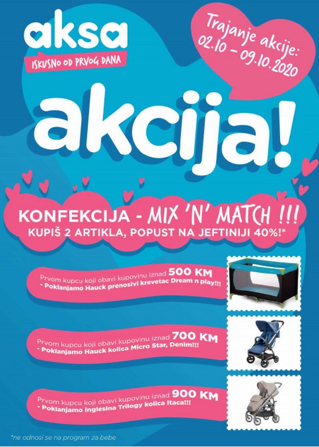 Aksa: Akcija samo u Banja Luci na novoj lokaciji od 02. do 09.10.2020.