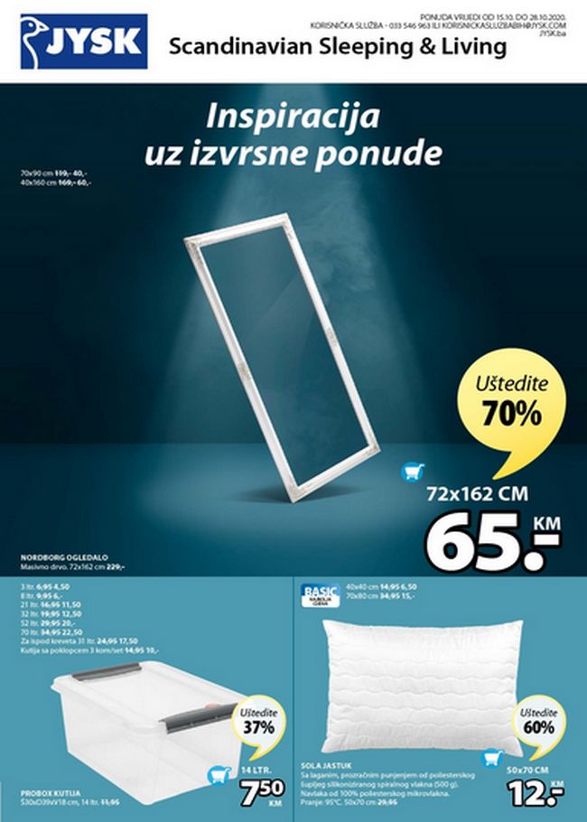 Jysk: Akcijski katalog od 15. do 28.10.2020.