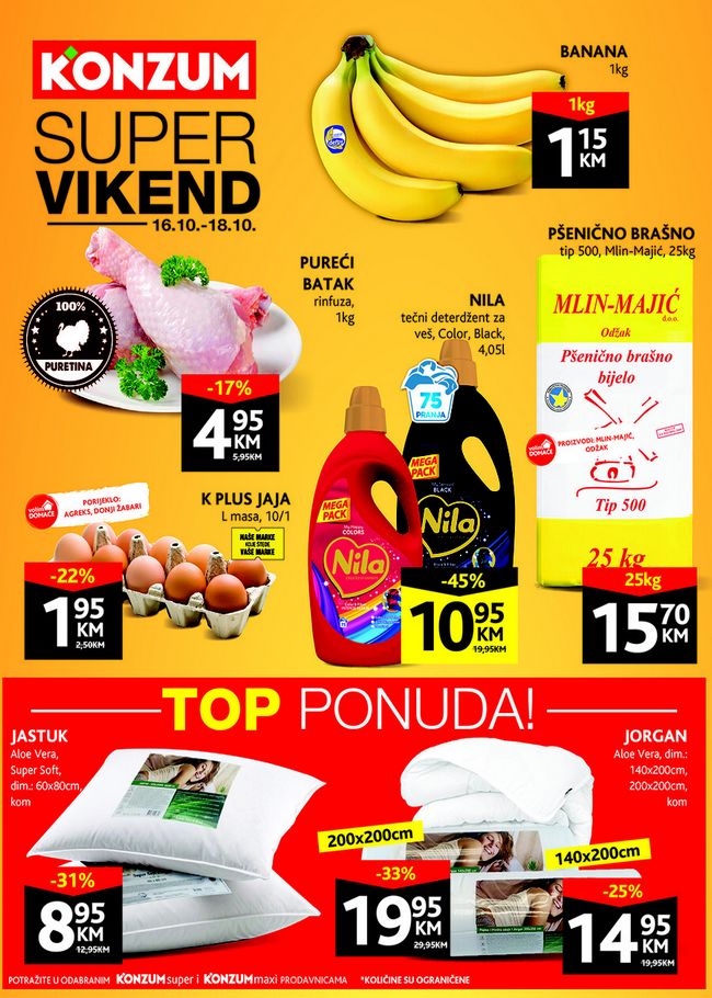 Konzum: Vikend akcija od 16. do 18.10.2020.