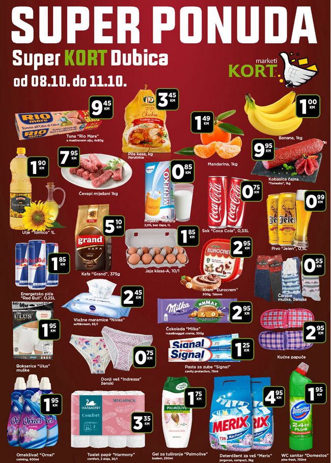 Super Kort Dubica: Akcija od 08. do 11.10.2020.