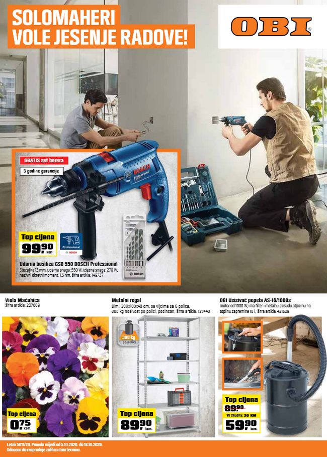 OBI: Akcijski katalog od 05. do 18.10.2020.