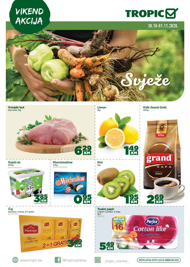 Tropic: Vikend akcija od 30.10. do 01.11.2020.