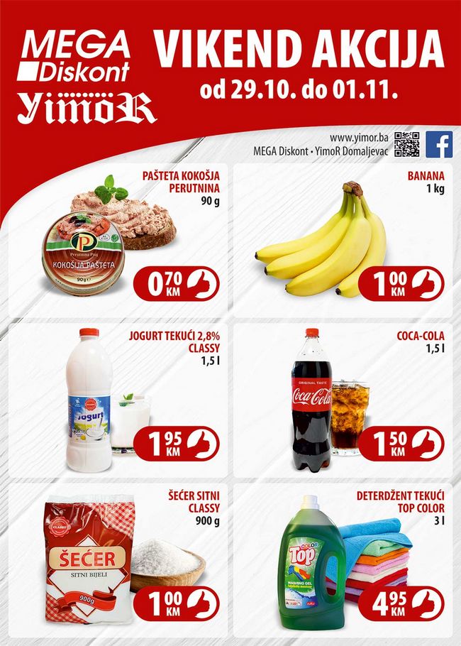 Mega diskont / Yimor: Vikend akcija od 29.10. do 01.11.2020.