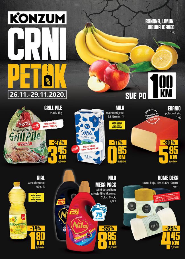 Konzum: Crni petak od 26. do 29.11.2020.