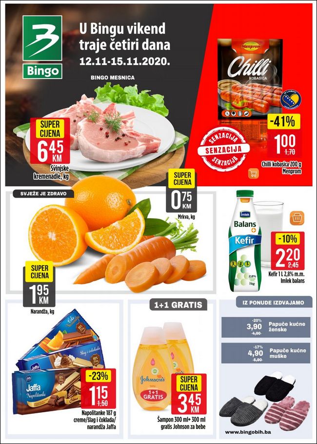 Bingo: Vikend akcija od 12. do 15.11.2020.