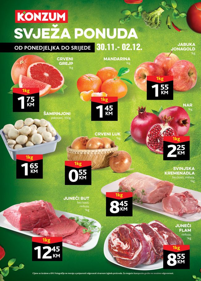 Konzum: Svježa ponuda od 30.11. do 02.12.2020.