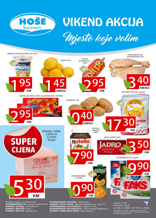 Hoše komerc: Vikend akcija od 06. do 09.11.2020.