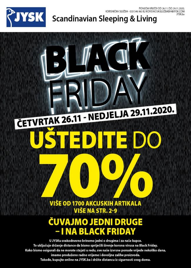 Jysk: Black friday od 26. do 29.11.2020.