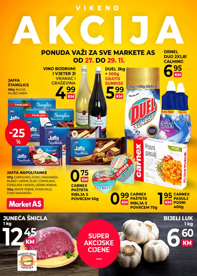 Market AS: Vikend akcija od 27. do 29.11.2020.