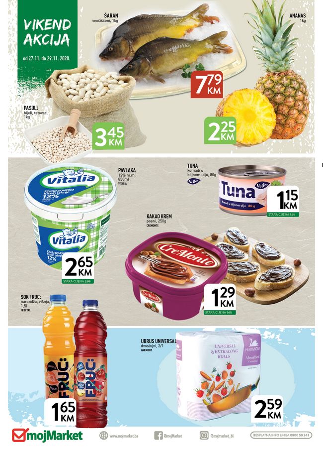 Moj Market: Vikend akcija od 27. do 29.11.2020.
