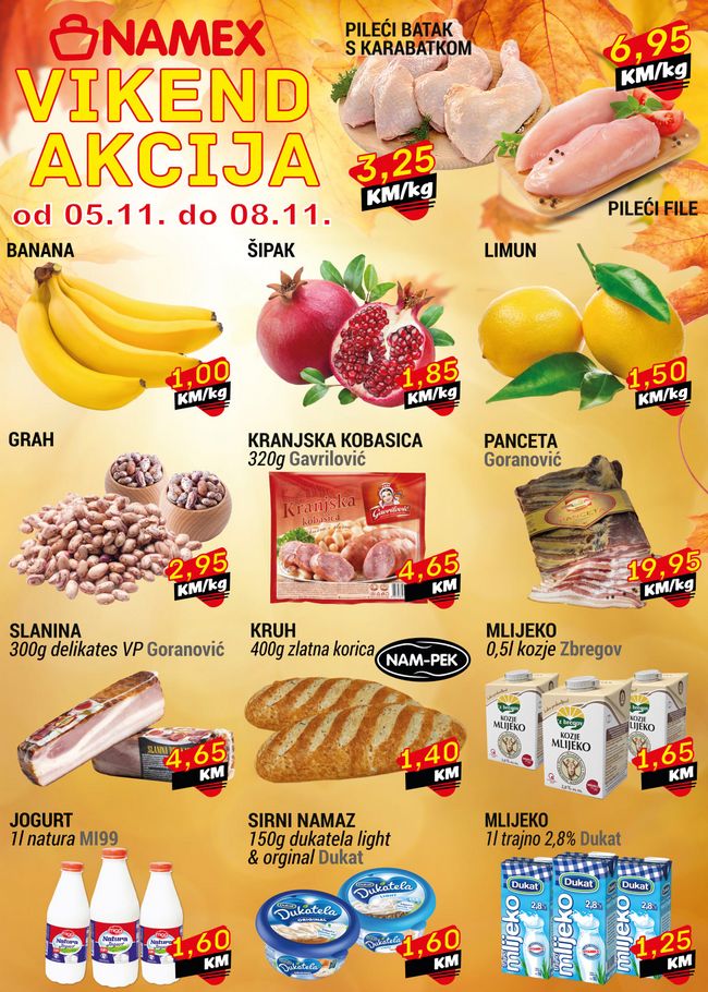 Namex: Vikend akcija od 05. do 08.11.2020.