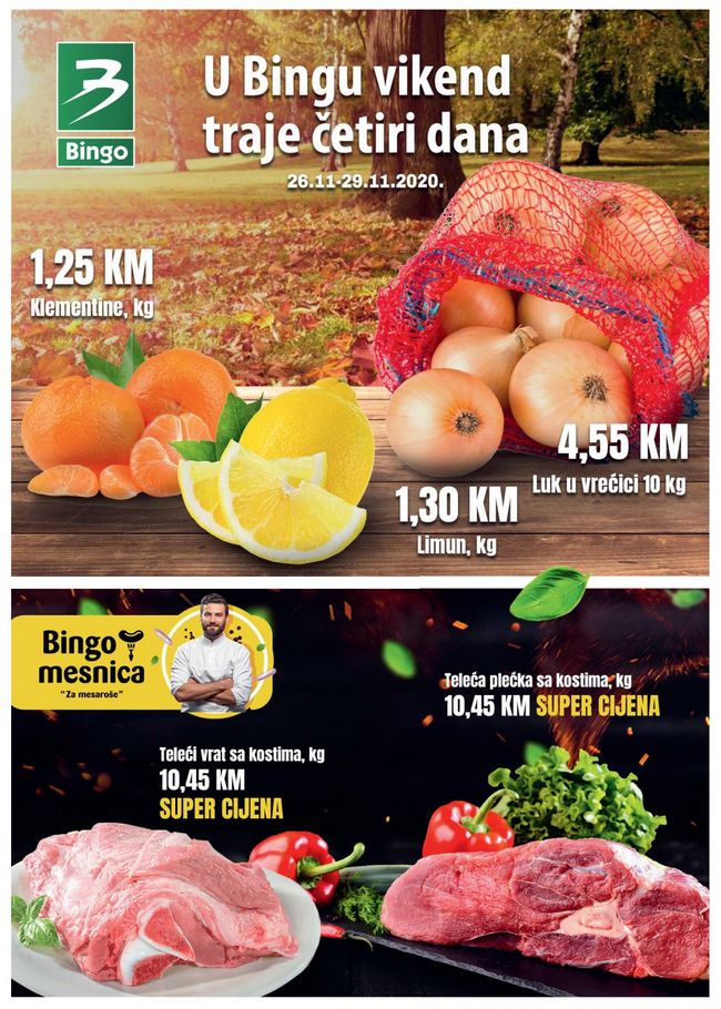 Bingo: Vikend akcija od 26. do 29.11.2020. Bingo: Vikend akcija od 26. do 29.11.2020.
