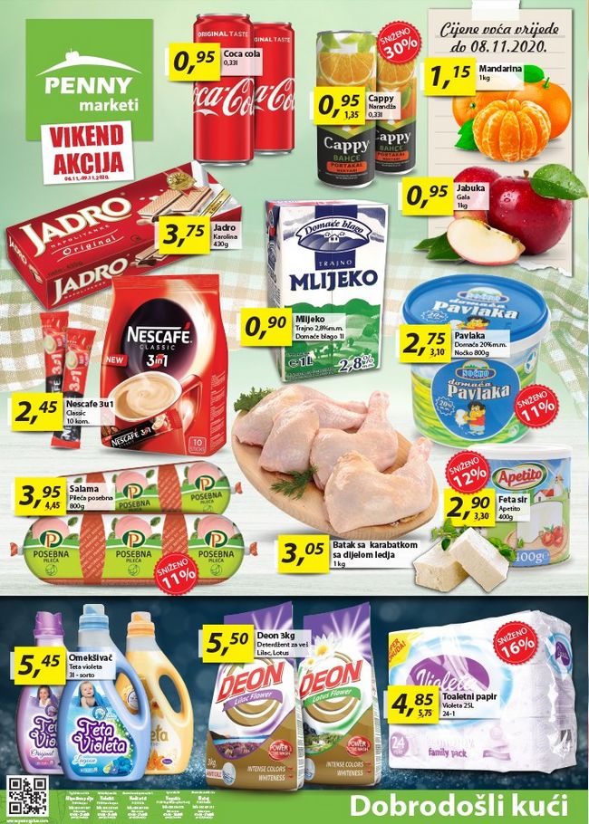 Penny marketi: Vikend akcija od 06. do 09.11.2020.