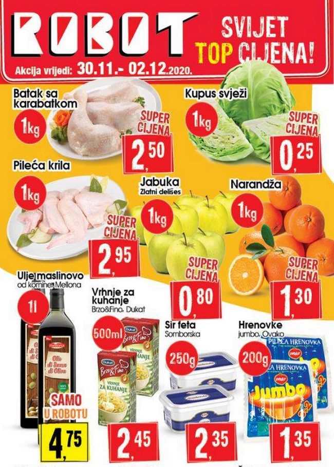 Robot: Akcija od 30.11. do 02.12.2020.