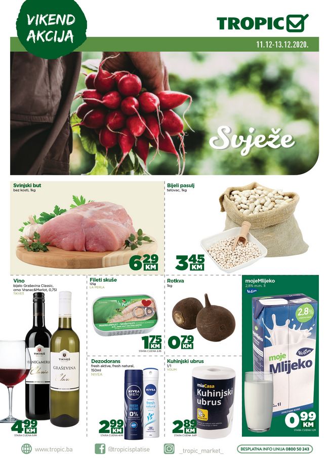 Tropic: Vikend akcija od 11. do 13.12.2020.