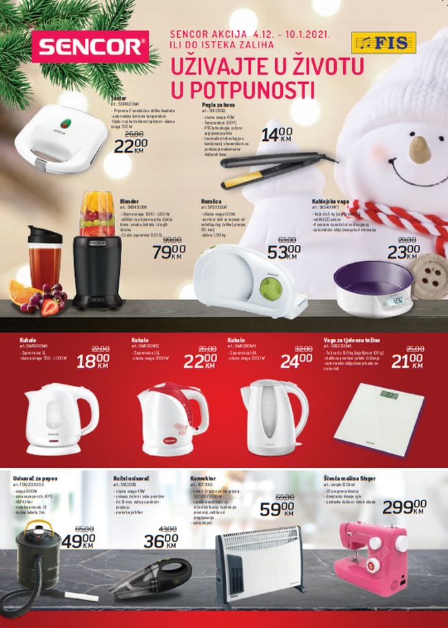 FIS: Sencor akcija od 04.12.2020. do 12.01.2021.