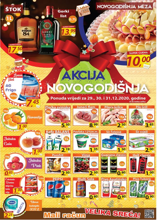 Fortuna marketi: Novogodišnja akcija od 29. do 31.12.2020.