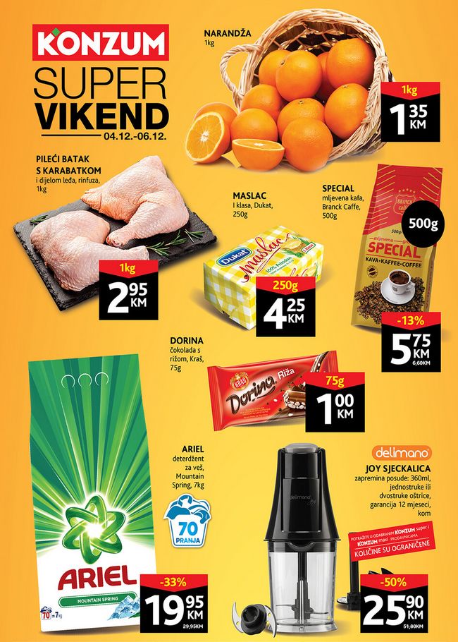 Konzum: Vikend akcija od 04. do 06.12.2020.