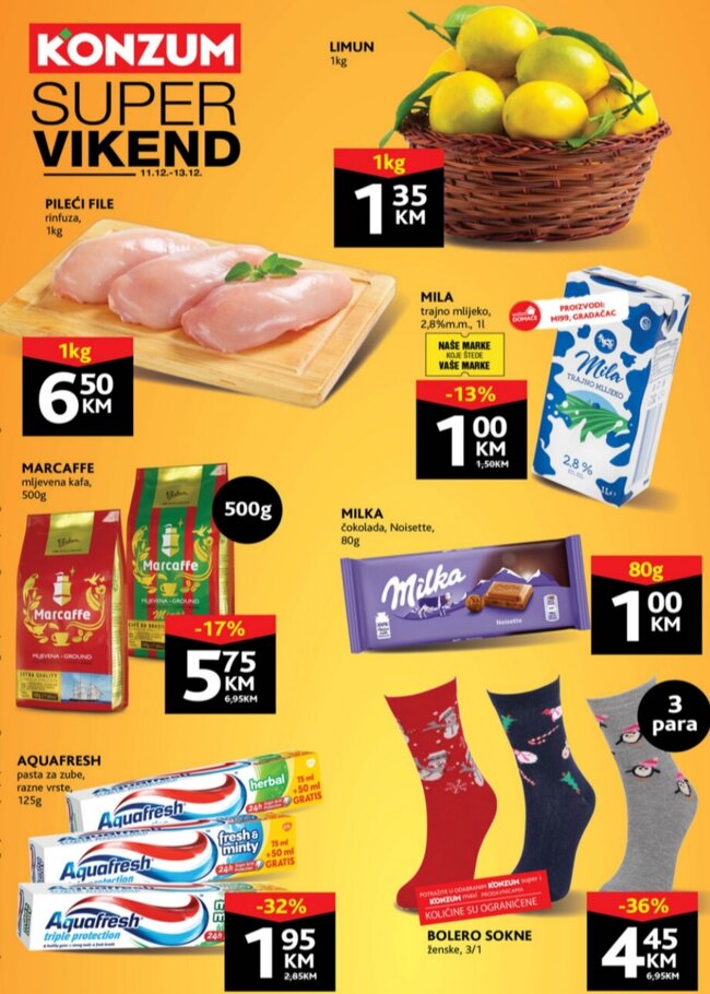 Konzum: Vikend akcija od 11. do 13.12.2020.