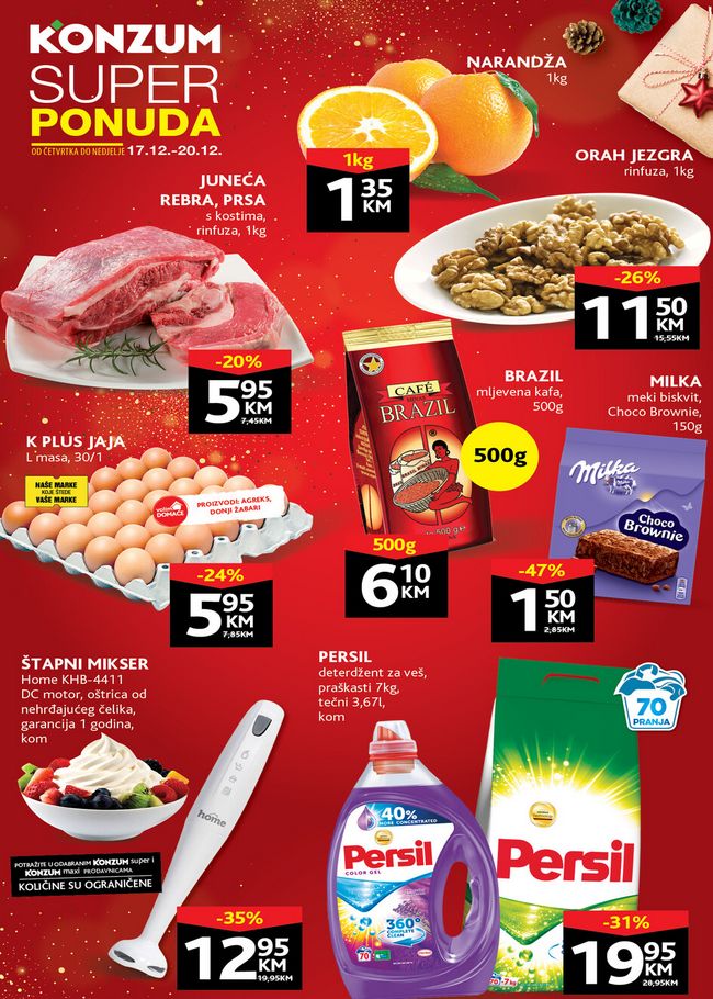 Konzum: Vikend akcija od 17. do 20.12.2020.