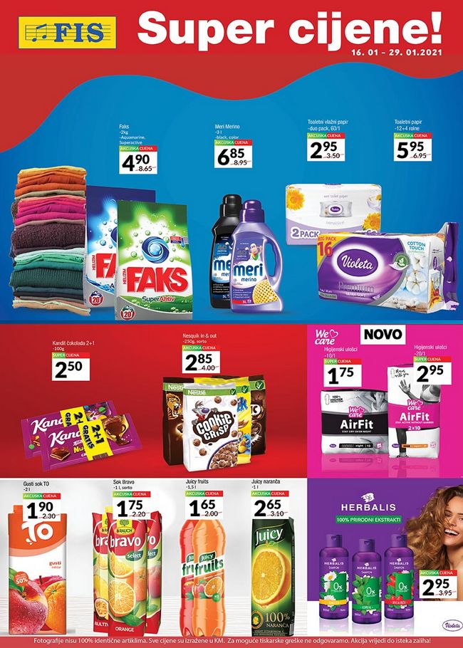 FIS: Prehrana i hemija akcija od 16. do 29.01.2021.