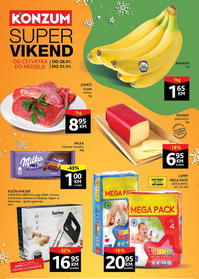 Konzum: Vikend akcija od 28. do 31.01.2021.