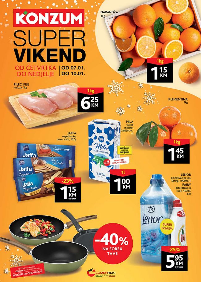 Konzum: Vikend akcija od 07. do 10.01.2021.