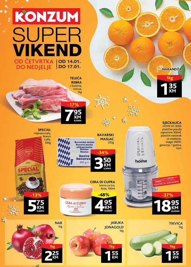 Konzum: Vikend akcija od 14. do 17.01.2021.