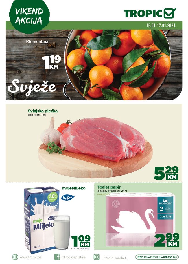 Tropic: Vikend akcija od 15. do 17.01.2021.
