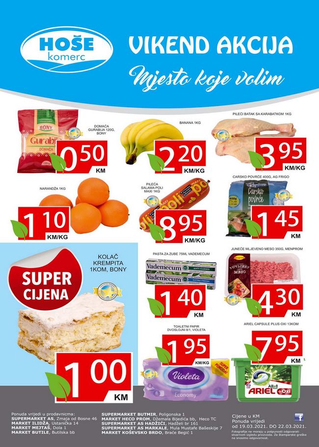 Hose-190321 Hoše komerc: Vikend akcija od 19. do 22.03.2021.