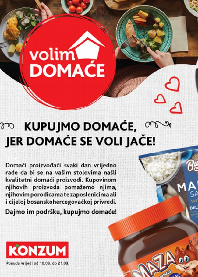 Konzum: katalog kupujmo domaće od 10. do 21.03.2021.