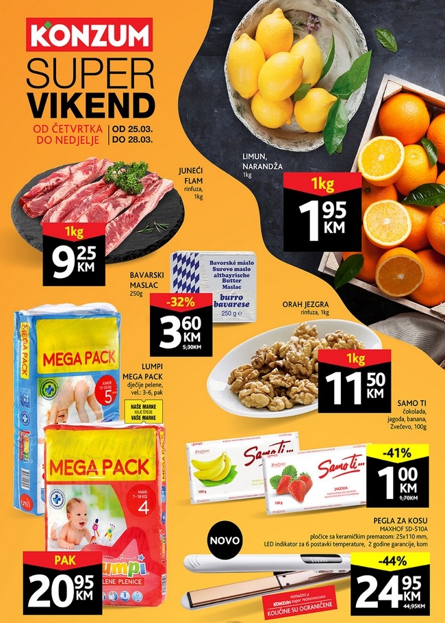 Konzum. Vikend akcija od 25. do 28.03.2021.