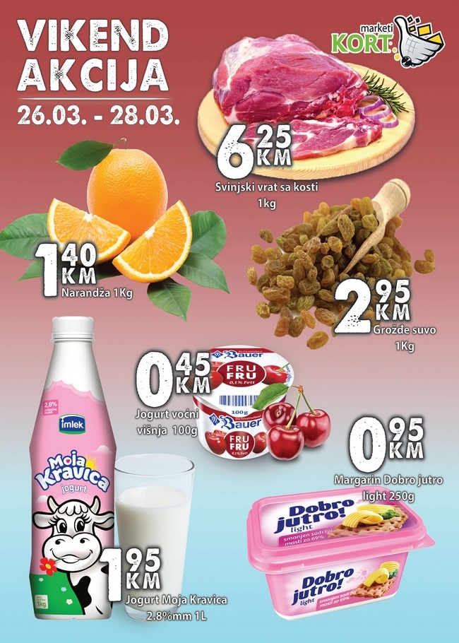 Kort marketi: Vikend akcija od 26. do 28.03.2021.