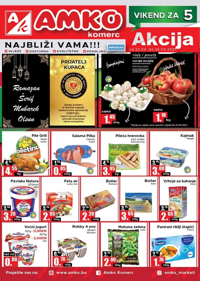 Amko komerc: vikend akcija od 22. do 26.04.2021.