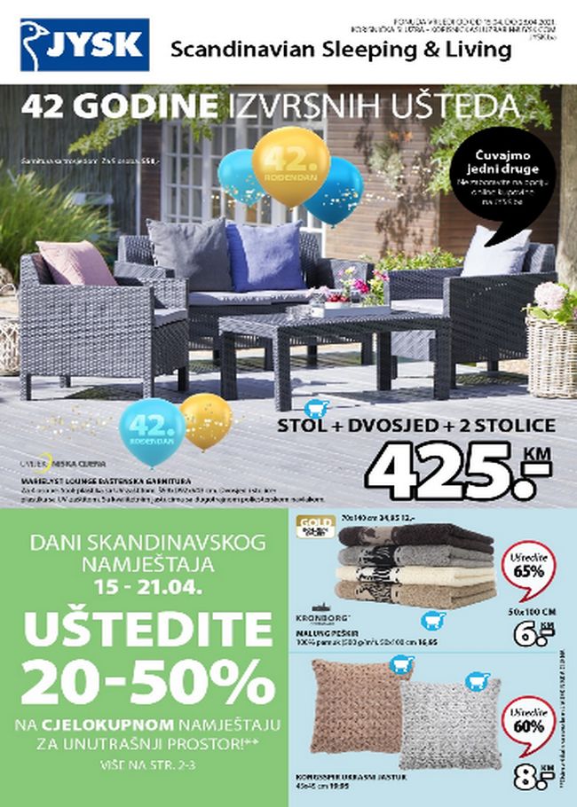 Jysk: Akcijski katalog od 15. do 28.04.2021.