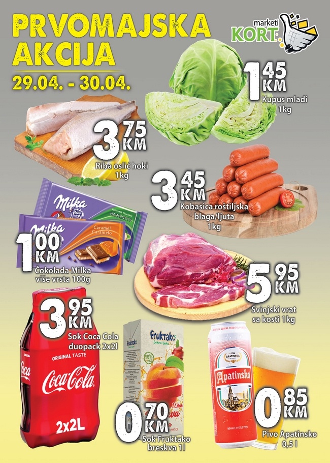Kort marketi: Prvomajska akcija od 29. do 30.04.2021.