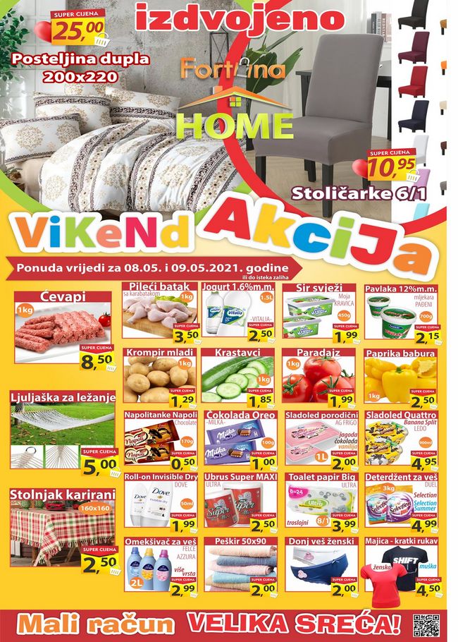 Fortuna marketi: Vikend akcija od 08. do 09.05.2021.