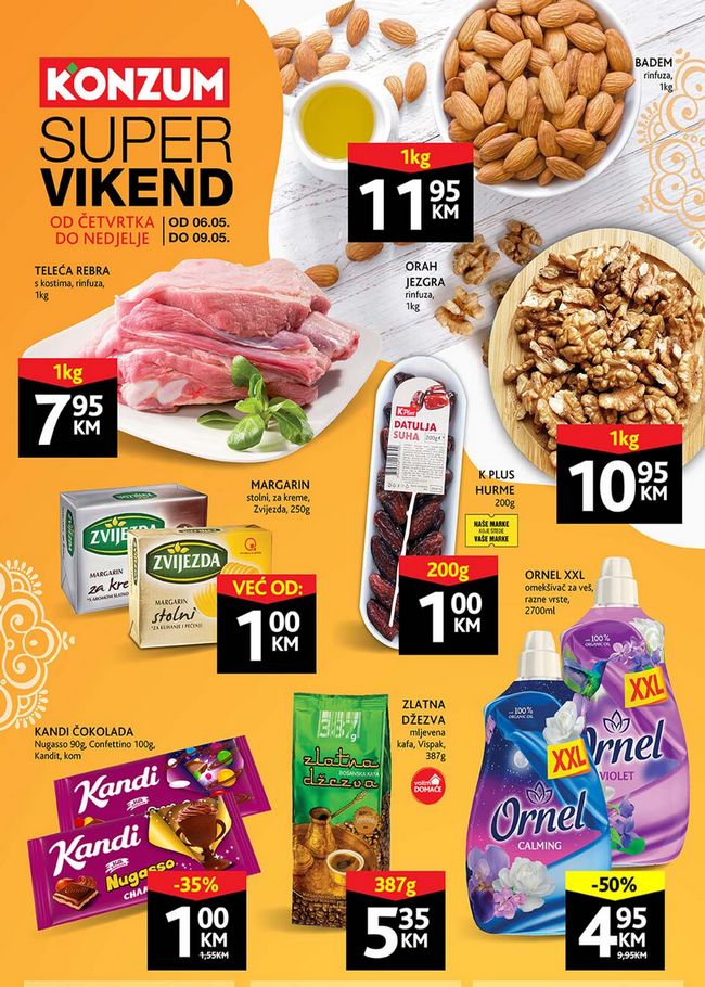Konzum: Vikend akcija od 06. do 09.05.2021.