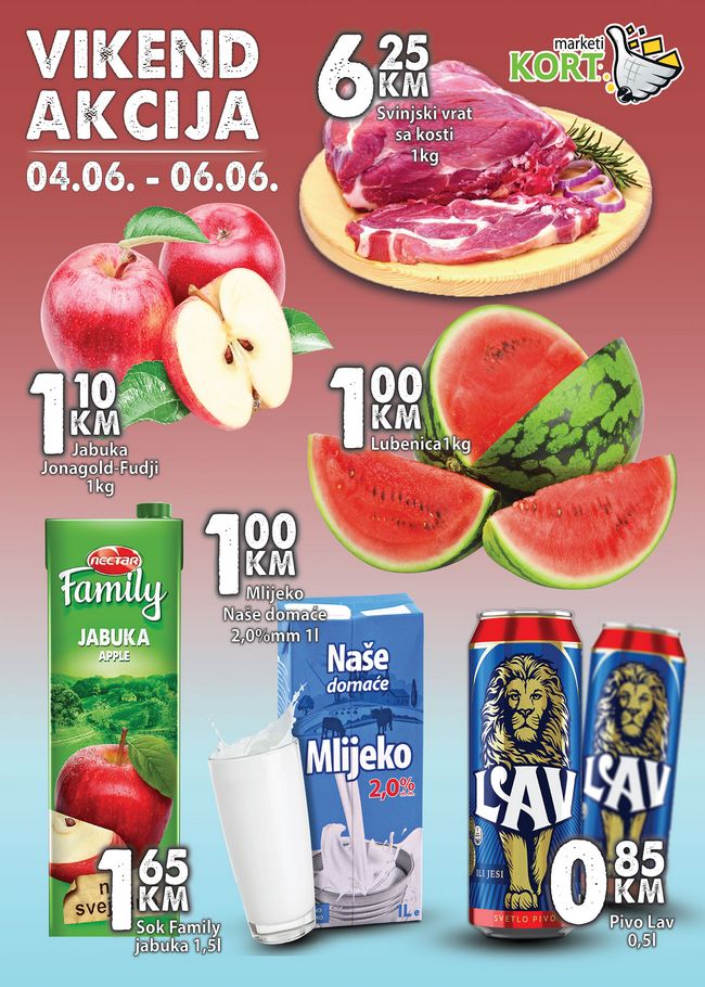 Kort marketi: Vikend akcija od 04. do 06.06.2021.