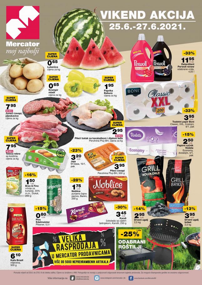Mercator: Vikend akcija od 25. do 27.06.2021.