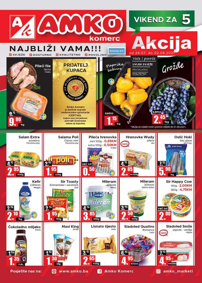 Amko komerc: Vikend akcija od 29.07. do 02.08.2021.