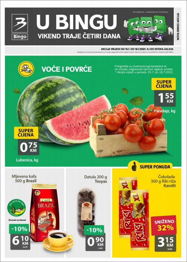Bingo: Vikend akcija od 15. do 18.07.2021.