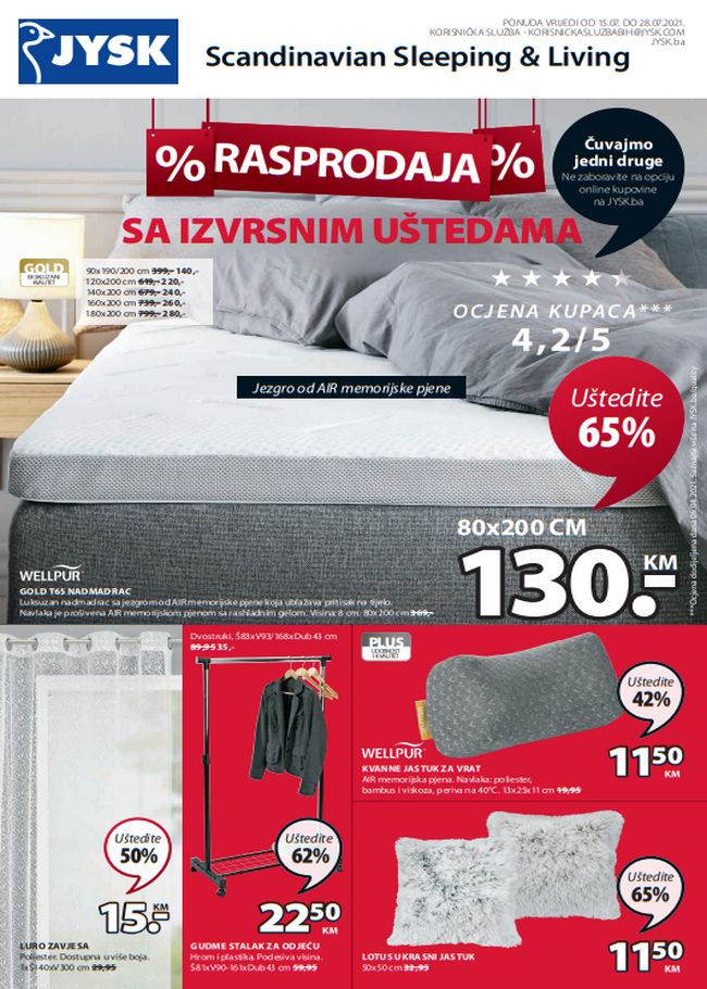 Jysk: Akcijski katalog od 15. do 28.07.2021.