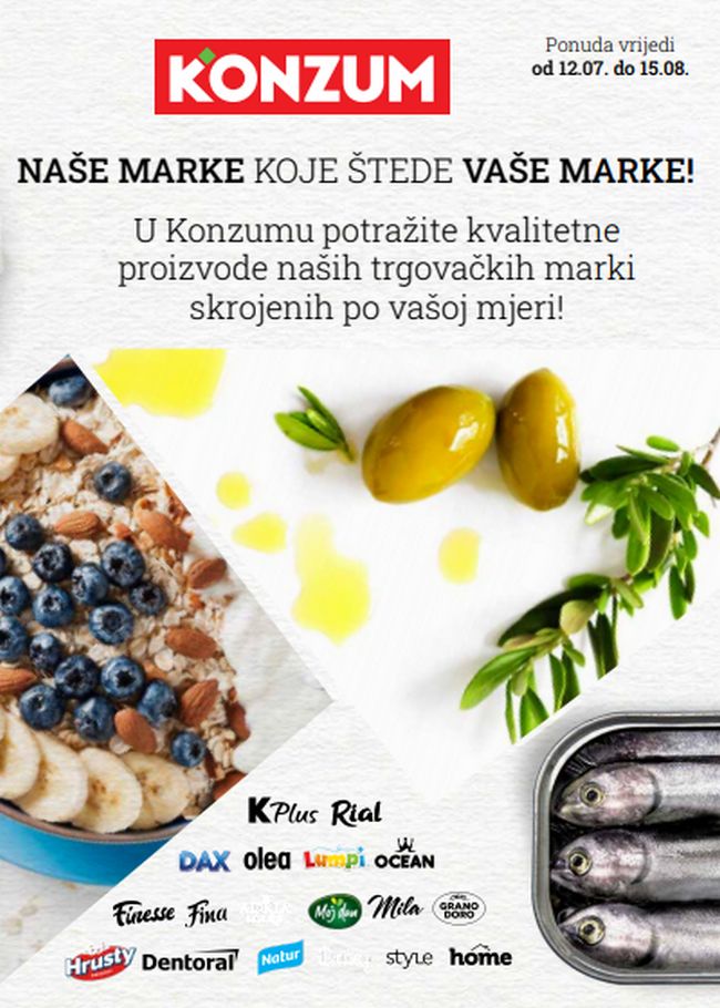 Konzum: Naše marke koje štede vaše marke od 12.07. do 15.08.2021.